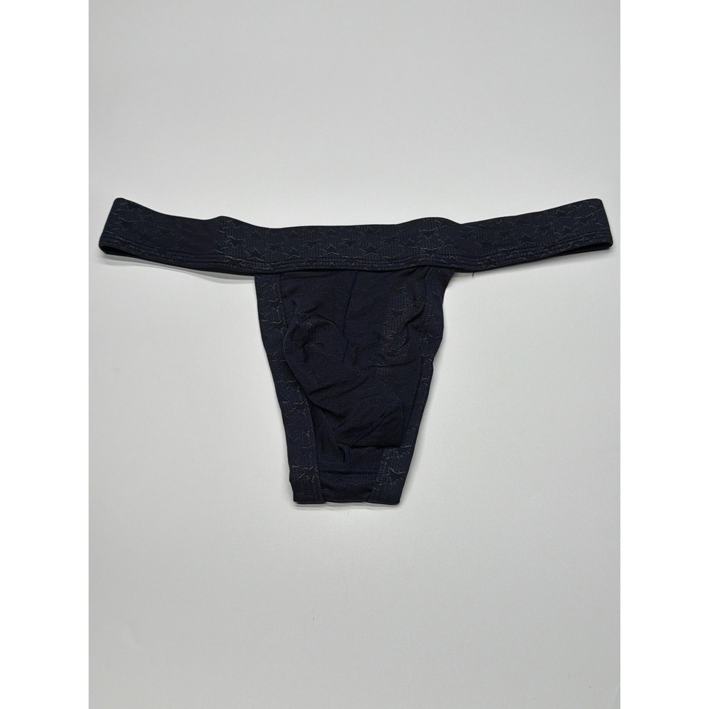 YUYANG Men's Black‎ Star Print Thong Underwear Size M